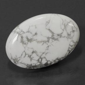 Howlita branco natural 66,12ct, corte oval, opaco