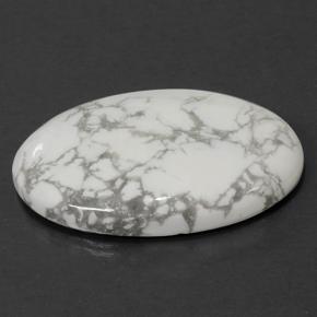 Howlita branco natural 66,12ct, corte oval, opaco