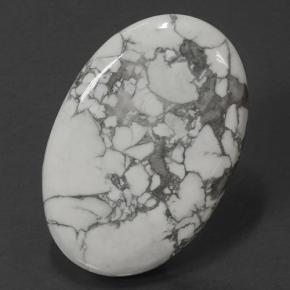 Howlita branco natural 113,38ct, corte oval, opaco