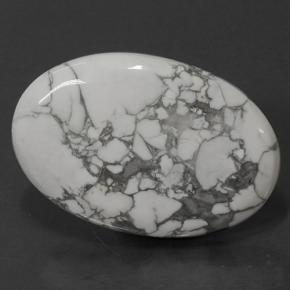 Howlita branco natural 113,38ct, corte oval, opaco