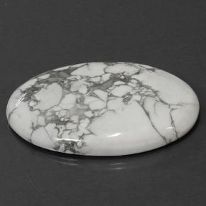 Howlita branco natural 113,38ct, corte oval, opaco