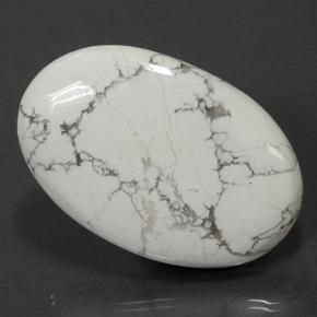 Howlita branco natural 82,30ct, corte oval, opaco