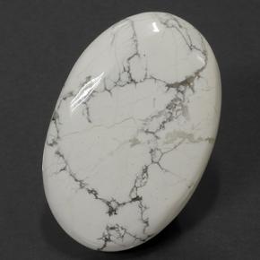 Howlita branco natural 82,30ct, corte oval, opaco