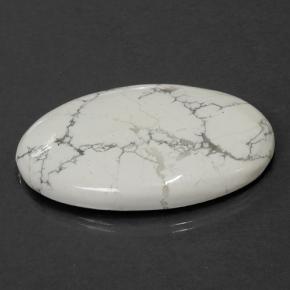 Howlita branco natural 82,30ct, corte oval, opaco