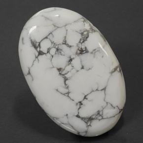 Howlita branco natural 138,01ct, corte oval, opaco