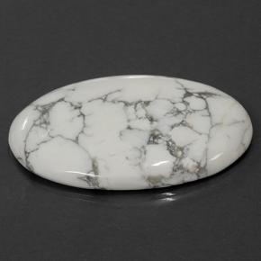 Howlita branco natural 138,01ct, corte oval, opaco