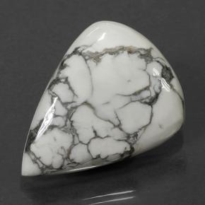 Howlita branco natural 48,63ct, formato de pêra, opaco