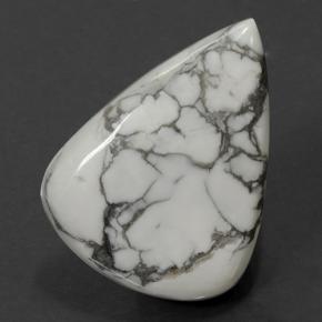 Howlita branco natural 48,63ct, formato de pêra, opaco