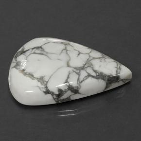 Howlita branco natural 48,63ct, formato de pêra, opaco