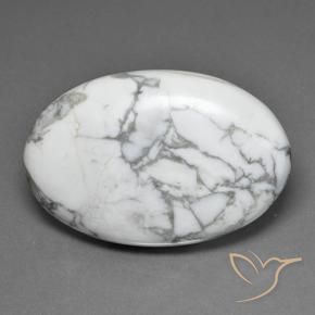 Howlita Branco acinzentado Natural 81.32ct, oval, Opaco