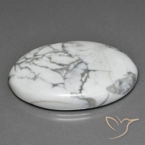 Howlita Branco acinzentado Natural 81.32ct, oval, Opaco