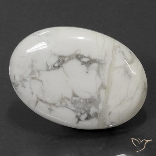 Howlita Branco acinzentado Natural 71.05ct, oval, Opaco