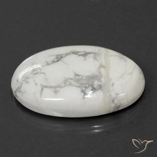 Howlita Branco acinzentado Natural 71.05ct, oval, Opaco