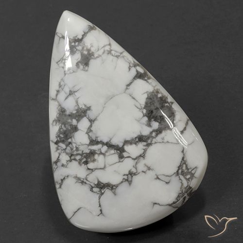 75.33ct Natural Branco acinzentado Howlita, Formato de pêra, Opaco
