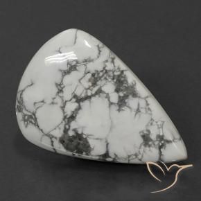 Howlita Branco acinzentado Natural 75.33ct, Formato de pêra, Opaco