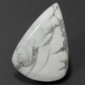 Howlita branco natural 81,32ct, formato de pêra, opaco