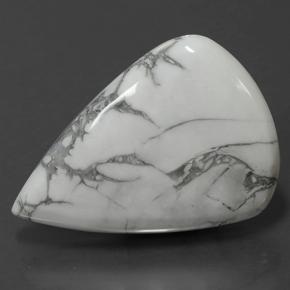 Howlita branco natural 81,32ct, formato de pêra, opaco