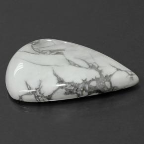 Howlita branco natural 81,32ct, formato de pêra, opaco