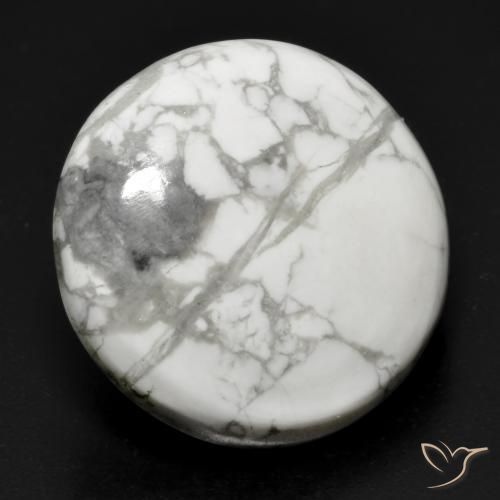 22.71ct Natural Branco acinzentado Howlita, Redondo, Opaco