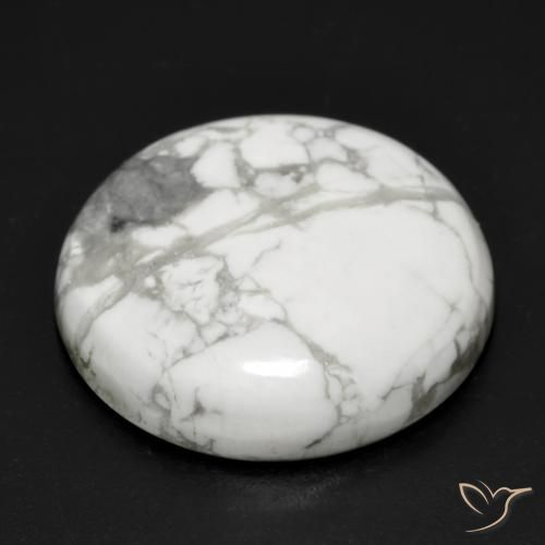 Howlita Branco acinzentado Natural 22.71ct, Redondo, Opaco