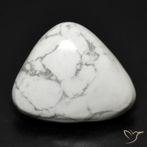 Howlita Branco acinzentado Natural 15.63ct, Trilhão, Opaco