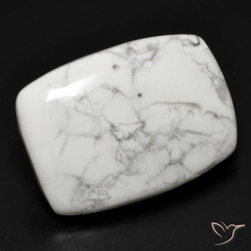 Howlita Branco acinzentado Natural 15.83ct, Almofada, Opaco