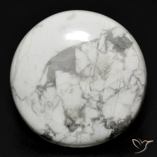 27.40ct Natural Branco acinzentado Howlita, Redondo, Opaco