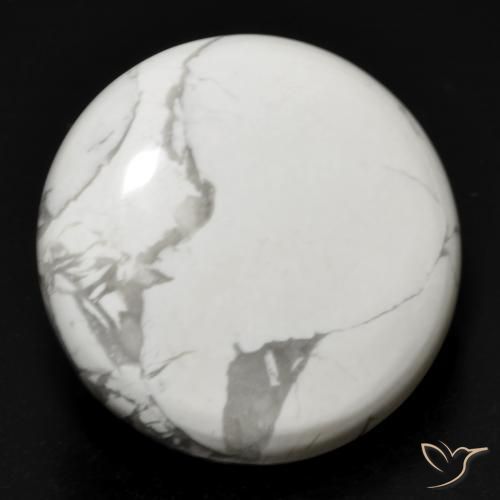 Howlita Branco acinzentado Natural 25.51ct, Redondo, Opaco