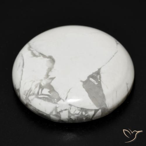Howlita Branco acinzentado Natural 25.51ct, Redondo, Opaco