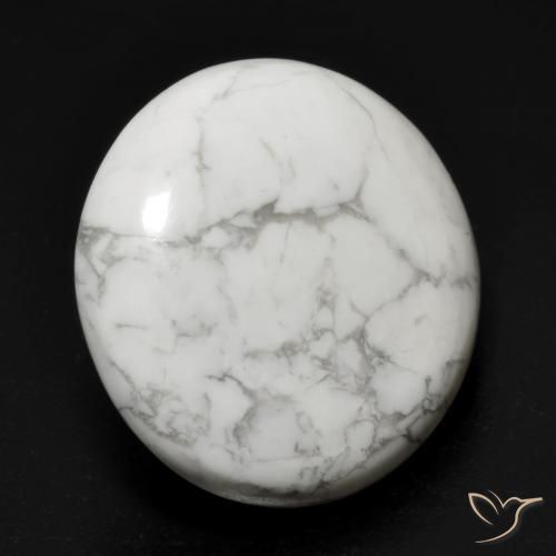 Howlita Branco acinzentado Natural 17.64ct, Redondo, Opaco