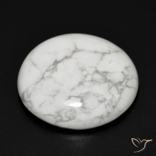 Howlita Branco acinzentado Natural 17.64ct, Redondo, Opaco