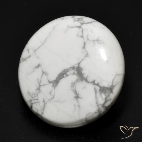 Howlita Branco acinzentado Natural 17.88ct, Redondo, Opaco