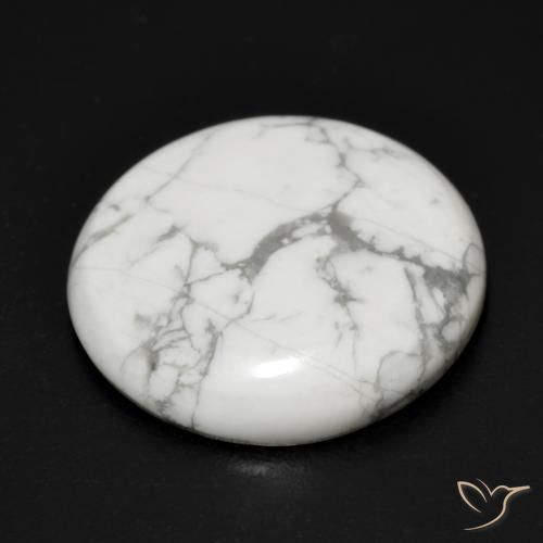 Howlita Branco acinzentado Natural 17.88ct, Redondo, Opaco