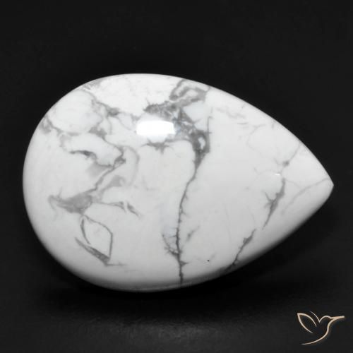 Howlita Branco acinzentado Natural 14.38ct, Formato de pêra, Opaco