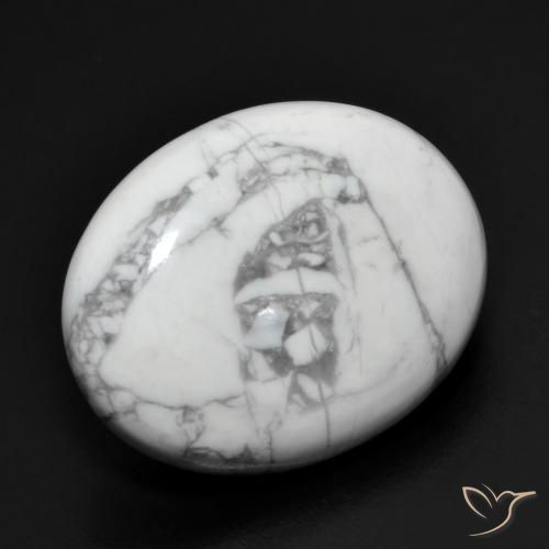 Howlita Branco acinzentado Natural 16.71ct, oval, Opaco