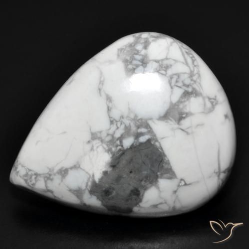 Howlita Branco acinzentado Natural 20.01ct, Formato de pêra, Opaco