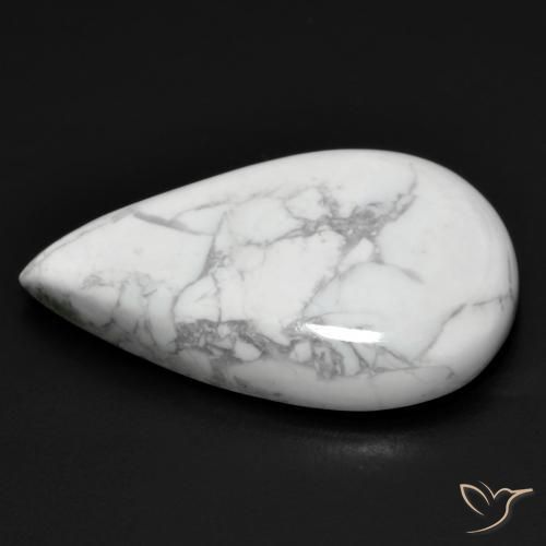 Howlita Branco acinzentado Natural 19.07ct, Formato de pêra, Opaco