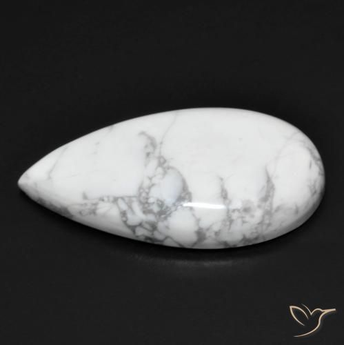 Howlita Branco acinzentado Natural 13.84ct, Formato de pêra, Opaco