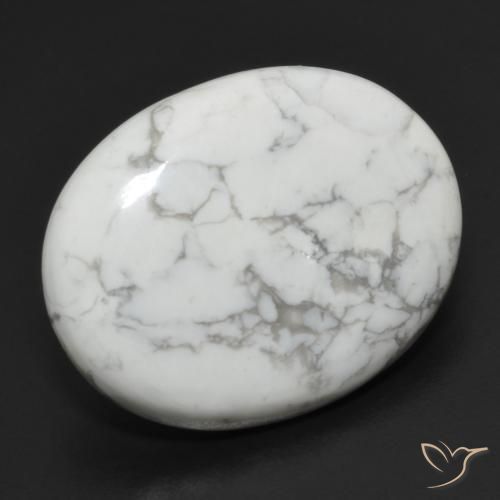17.33ct Natural Branco acinzentado Howlita, oval, Opaco