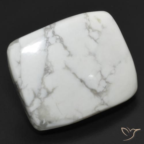 21.82ct Natural Branco acinzentado Howlita, Almofada, Opaco