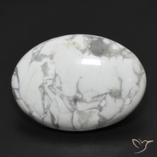 15.18ct Natural Branco acinzentado Howlita, oval, Opaco