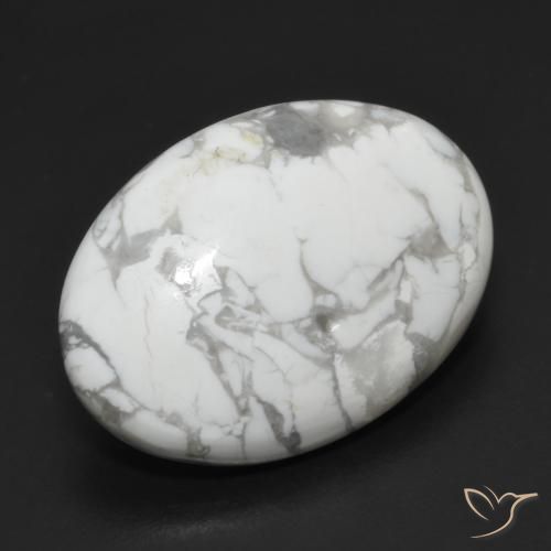 Howlita Branco acinzentado Natural 15.18ct, oval, Opaco