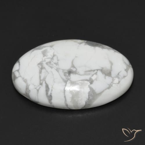 Howlita Branco acinzentado Natural 15.18ct, oval, Opaco