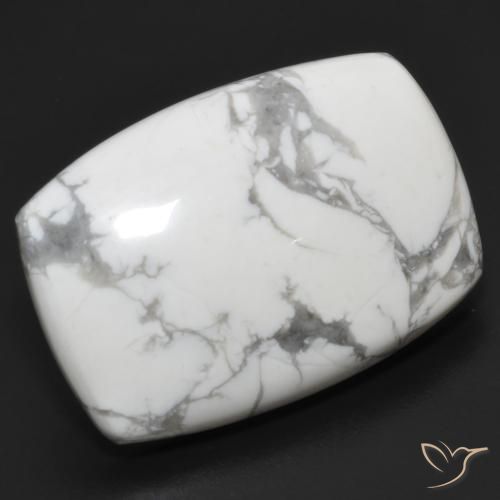 Howlita Branco acinzentado Natural 24.16ct, Almofada, Opaco