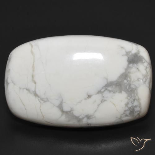 22.43ct Natural Branco acinzentado Howlita, Almofada, Opaco