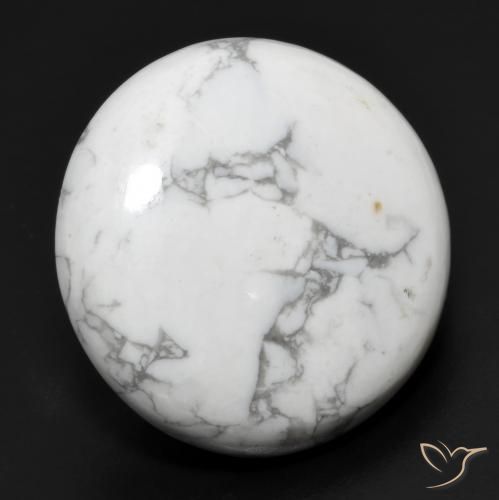 22.53ct Natural Branco acinzentado Howlita, Redondo, Opaco