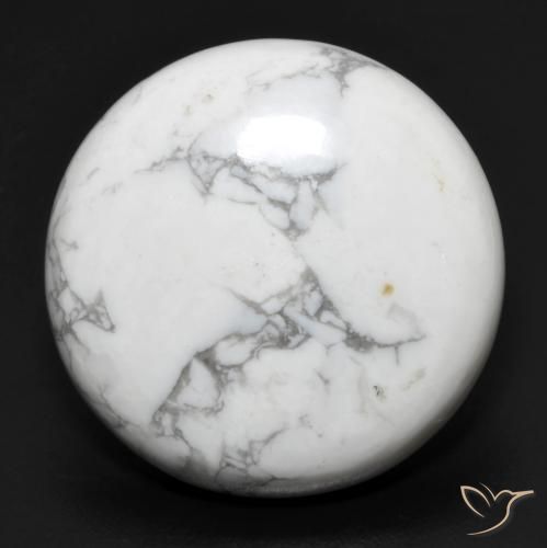 Howlita Branco acinzentado Natural 22.53ct, Redondo, Opaco