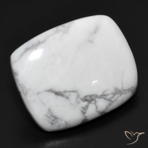 15.56ct Natural Branco acinzentado Howlita, Almofada, Opaco