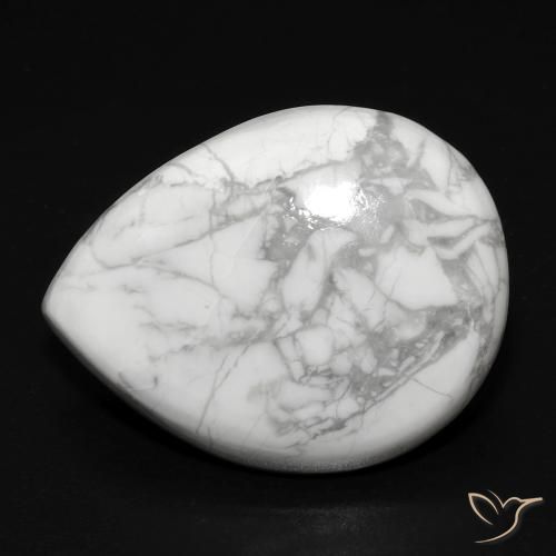 15.74ct Natural Branco acinzentado Howlita, Formato de pêra, Opaco