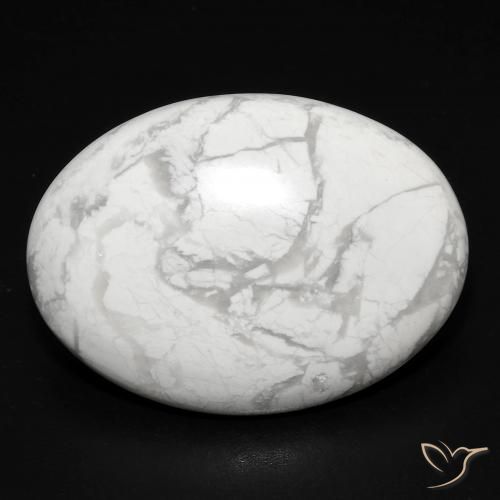 17.14ct Natural Branco acinzentado Howlita, oval, Opaco